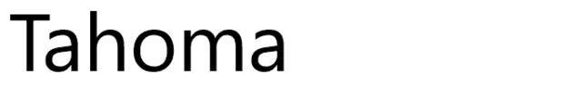 Tahoma typeface