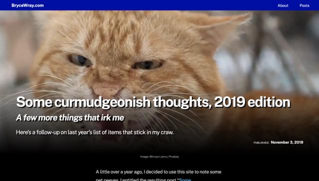 Screen capture of “hero image” from “Some curmudgeonish thoughts, 2019 edition,” as it appeared before the site redesign