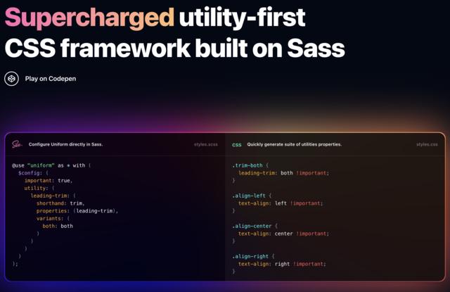 Screen capture of the Uniform CSS website as of 2021-04-08 Screen capture of the Uniform CSS website as of 2021-04-08