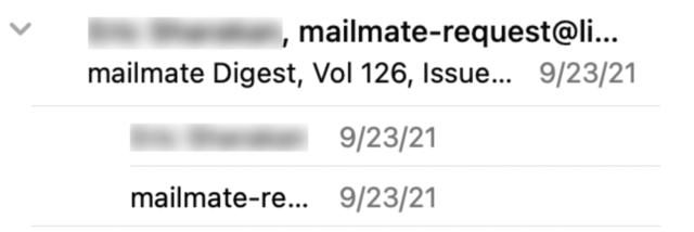 Old Outlook on Mac - view of email thread